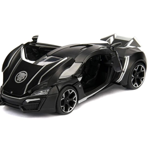 اسباب بازی ماشین فلزی لیکان هایپراسپورت Black Panther Lykan Hypersport و فیگور پلنگ سیاه با مقیاس 1:24_اسباب بازی